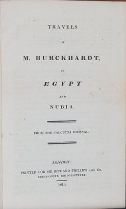 Travels of M Burckhardt in Egypt and Nubia