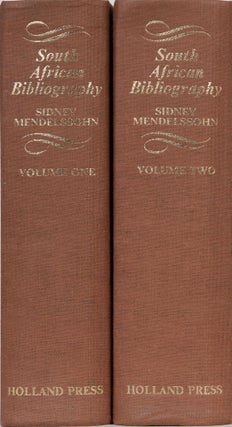 Item #141 South African Bibliopgrahy. S. Mendelssohn