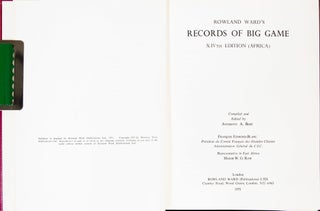 Records of Big Game -14th Ed Africa