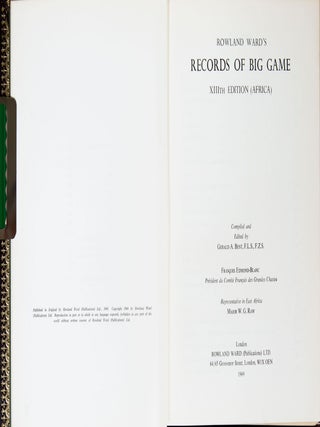 Records of Big Game 13th edition Africa