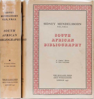 Item #690 South African Bibliography. S. Mendelssohn