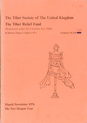 Item #2196 Newsletter March 1976. Tibet Society