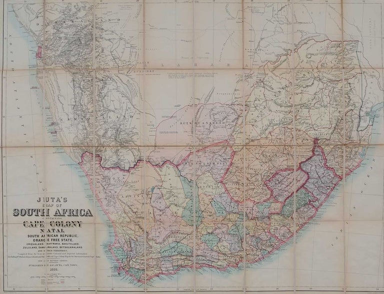 Item #2438 Juta's Map of South Africa. J. Juta.
