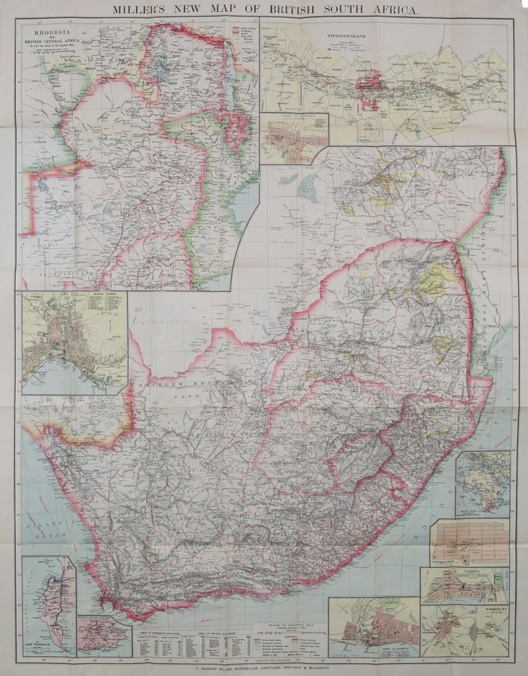 Item #2465 Miller's New Map of South Africa. TM Miller.
