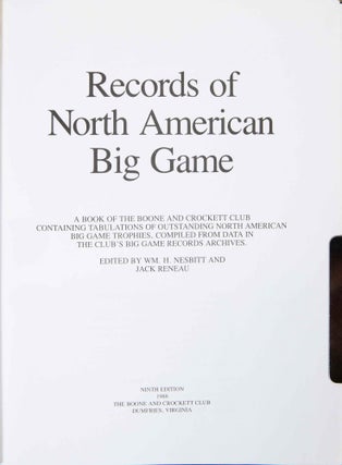 Records of North American Big Game 1988