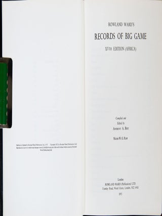 Rowland Ward's Records of Big Game