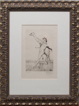 Item #4429 Lion Killing Giraffe. Wilhelm Kuhnert