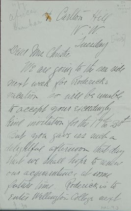 Item #4523 HANDWRITTEN LETTER. F. R Burnham
