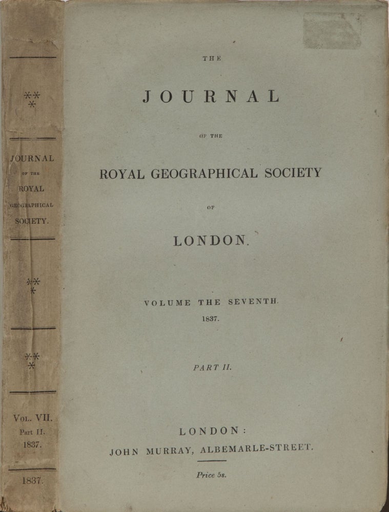 Item #4732 Journal of the Royal Geographical Society of London. Royal Geographical Society.