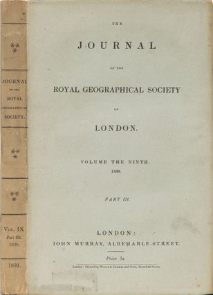 Item #4733 The Journal of the Royal Geographical Society of London. Royal Geographical Society