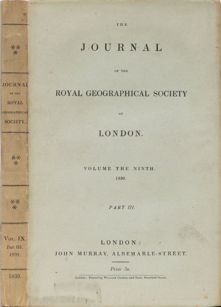 Item #4733 The Journal of the Royal Geographical Society of London. Royal Geographical Society.