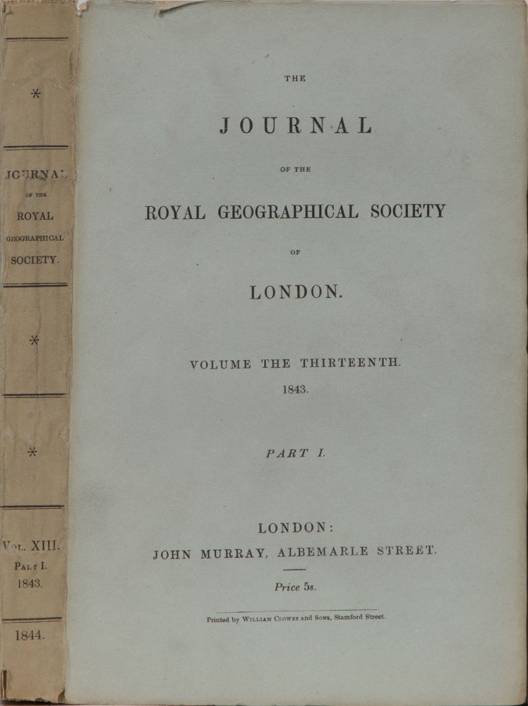 Item #4736 The Journal of the Royal Geographical Society. Royal Geographical Society.