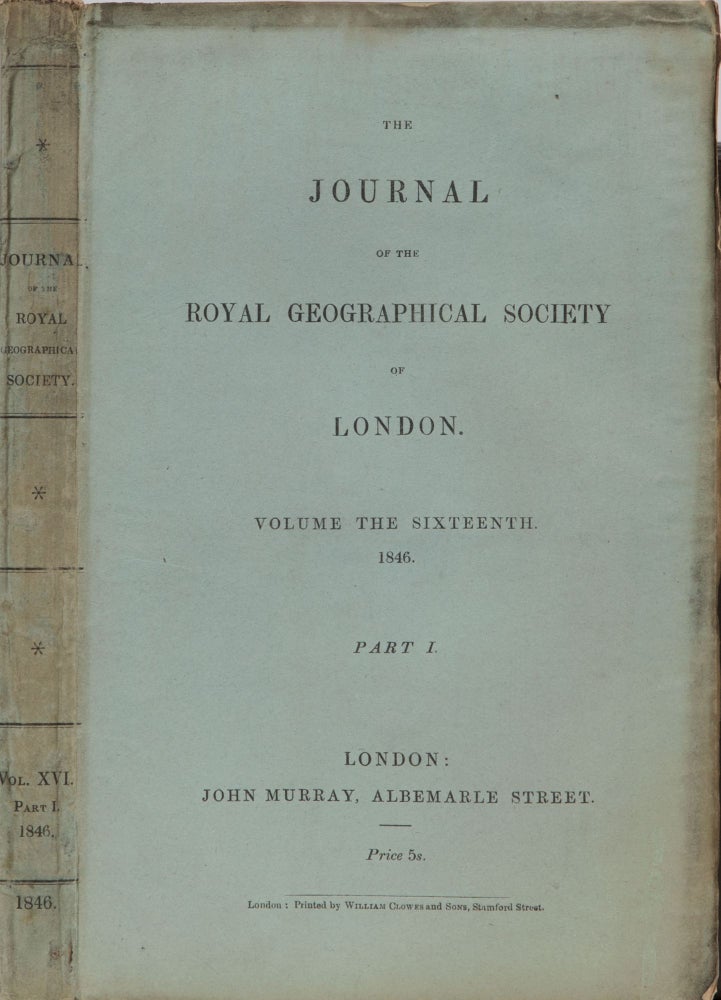 Item #4741 The Journal of the Royal Geographical Society of London. Royal Geographical Society.