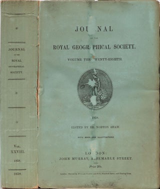 Item #4749 The Journal of the Royal Geographical Society of London. Dr. Norton Shaw, Royal...