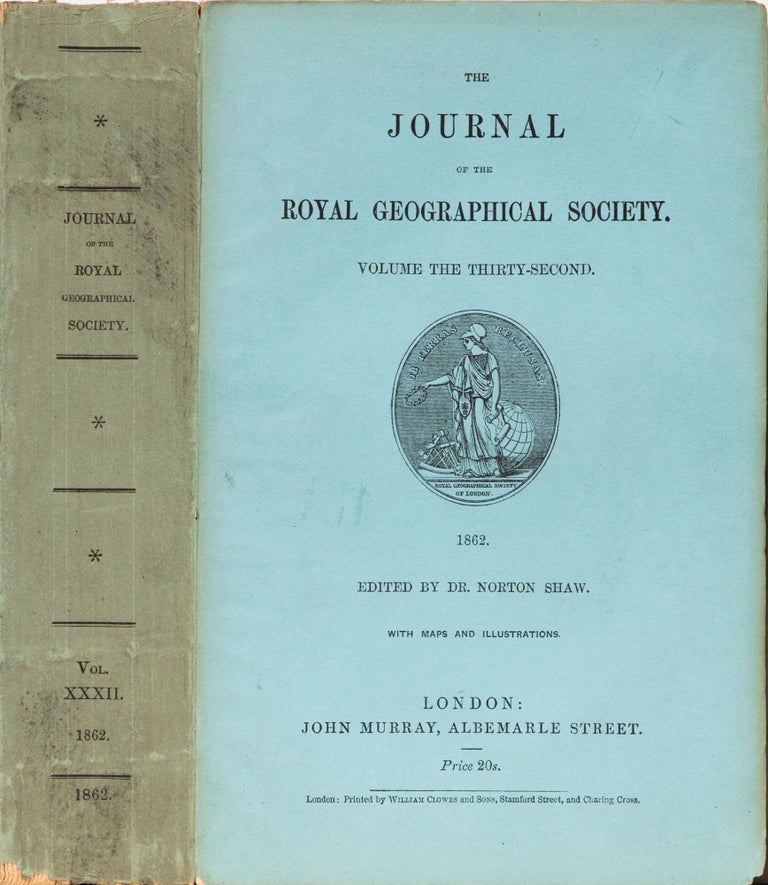 Item #4751 The Journal of the Royal Geographical Society of London. Dr Norton Shaw, Royal Geographical Society.