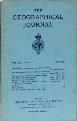 Item #4780 The Geographical Journal. Royal Geographical Society