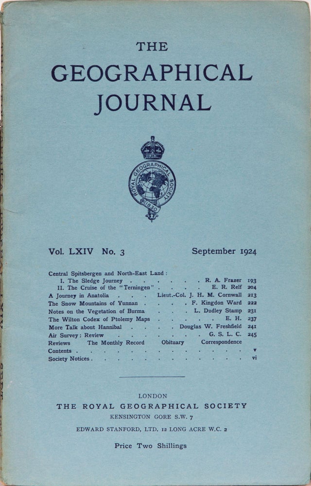 Item #4781 The Geographical Journal. Royal Geographical Society.
