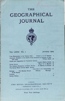 Item #4783 The Geographical Journal. The Royal Geographical Society