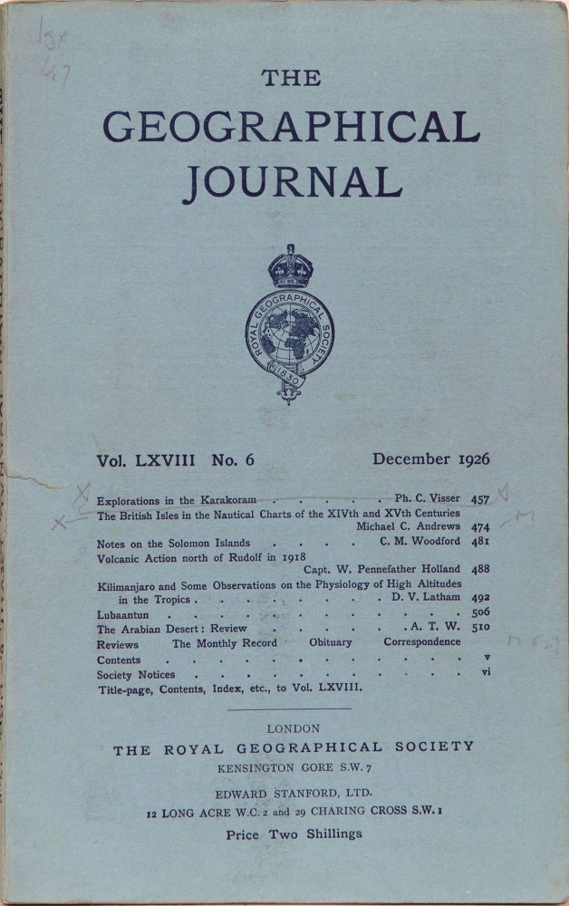 Item #4789 The Geographical Journal. The Royal Geographical Society.