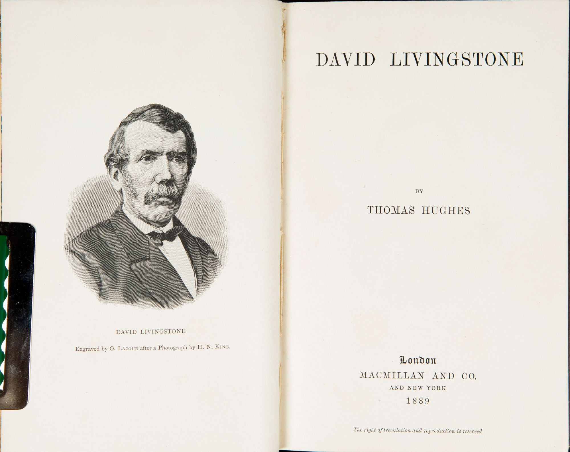 David Livingstone | Thomas Hughes | First Edition