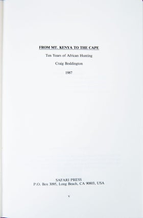 From Mount Kenya to the Cape