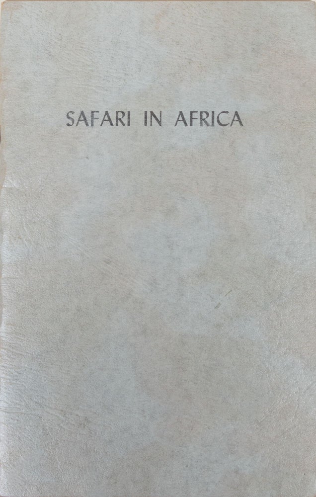 Item #6237 Safari in Africa. Gene Holman.