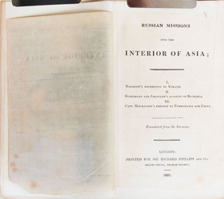 Item #6249 Russian Missions into the Interior of Asia. Eversmann Nazaroff, Mouraview, Jacovlew