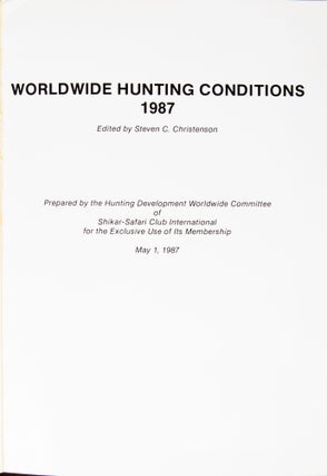 Worldwide Hunting Conditions 1987