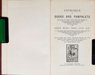 A Catalogue of Books and Pamphlets relating to Africa