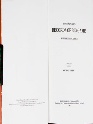 Rowland Ward's Records of Big Game