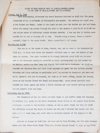 Bear Hunting Trip to Jasper, Alberta, Canada in May 1940