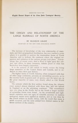 The Origin and Relationship of the Large Mammals of North America and the Caribou